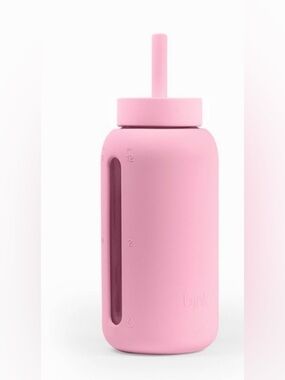 Bink Pink Silicone Straw Water Bottle